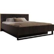 Meubella - Tweepersoonsbed Monor - Zwart eiken - 180x200 cm - Met gasl...