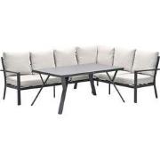 Sergio lounge-diningset - 3-delig - rechts -carbon black-desert sand