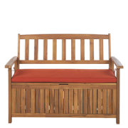 VIVARA  - Tuinbank met opbergruimte - Donkerrood - Acaciahout