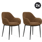 2x Eetkamerstoel Zara - Choco Bruin
