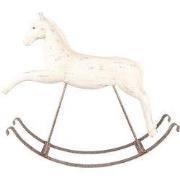 Clayre & Eef Decoratie Beeld Hobbelpaard 61x15x51 cm Wit Kunststof