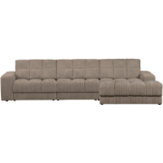 WOOOD Second Date Chaise Longue Rechts - Grove Ribstof - Mud