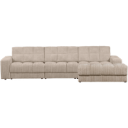 WOOOD Second Date Chaise Longue Rechts - Grove Ribstof - Travertin