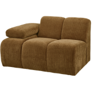 WOOOD Mojo 1-Zits Bank Met Arm Links - Ribstof - Geel - 74x120x97