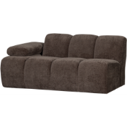 WOOOD Mojo 1,5-Zits Bank Met Arm Links - Ribstof - Bruin - 74x160x97