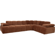 WOOOD Mojo Hoekbank Rechts - Ribstof - Roest Bruin - 74x310x230