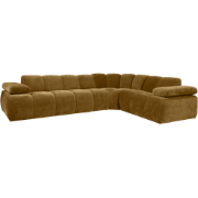 WOOOD Mojo Hoekbank Rechts - Ribstof - Honing Geel - 74x310x230