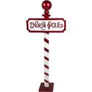 Clayre & Eef Kerst Tekstbord Sign 46x18x110 cm Rood Wit Metaal