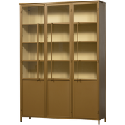 WOOOD Exhibit 3-deurs Vitrinekast XL - Metaal - Geel - 200x140x44