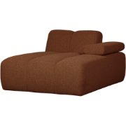 WOOOD Mojo Chaise Longue Elementenbank Rechts - Bouclé - Roest Bruin