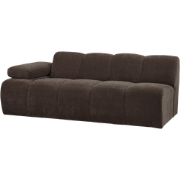 WOOOD Mojo 2-Zits Bank Met Arm Links - Ribstof - Bruin - 74x200x97