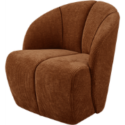 WOOOD Mojo Draaifauteuil - Ribstof - Roest Bruin - 75x68x77