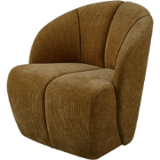 WOOOD Mojo Draaifauteuil - Ribstof - Honing Geel - 75x68x77