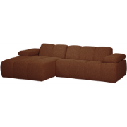 WOOOD Mojo Chaise Longue Bank Links - Bouclé - Roest Bruin Melange