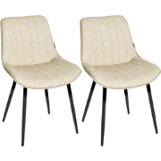 DUBROVNIK - Eetkamerstoel set van 2 - Lichtbeige - Kunstleer