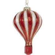 Clayre & Eef Kersthanger Luchtballon Ø 6x9 cm Rood Glas