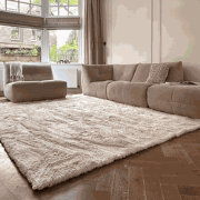 Hoogpolig vloerkleed Odelia beige/wit - Interieur05 Beige; Wit - Polye...