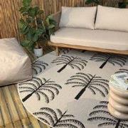 Rond buitenkleed Oase zwart/wit - Interieur05 Zwart; Wit - Polypropyle...