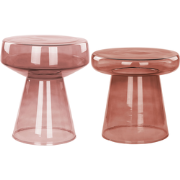 LAGUNA/CALDERA - Bijzettafel set van 2 - Rood - Glas
