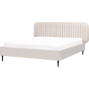 BRIN - Tweepersoonsbed - Beige - 160 x 200 cm - Fluweel