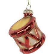 Clayre & Eef Kersthanger Trommel Ø 4x5 cm Rood Glas