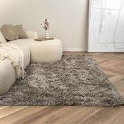 Hoogpolig vloerkleed Nika antraciet polyester - Interieur05 Zwart/Antr...