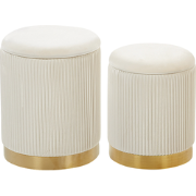 MIRAMAR  - Poef - Gebroken wit - Fluweel