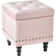 LORETTO - Poef - Pastelroze - 37 cm - Fluweel