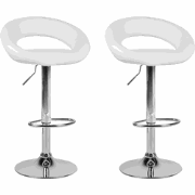 PEORIA - Barkruk verstelbaar - Wit - Kunstleer