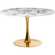 BOCA  - Ronde eettafel - Wit marmer - 120 cm - MDF