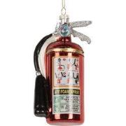 Clayre & Eef Kersthanger Brandblusser 6x5x13 cm Rood Glas