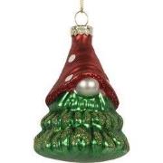 Clayre & Eef Kersthanger Elf Ø 5x9 cm Rood Glas