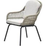 Triton dining fauteuil - carbon black - rope donker zand - desert sand