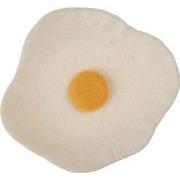 Clayre & Eef Decoratie schaal Ei Ø 18x3 cm Wit Vilt