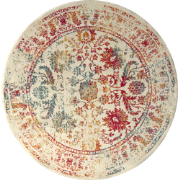 Rond Vintage Van Gogh - Laagpolig Vloerkleed - Multikleur Creme- 120 C...