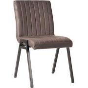LABEL51 Eetkamerstoel Matz - Antraciet - Microfiber - Black Frame
