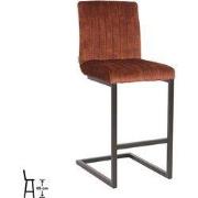 LABEL51 Barkruk Milo - Rust - Velours - Laag