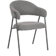 LABEL51 Eetkamerstoel Lowen - Grijs - Boucle - Black Frame
