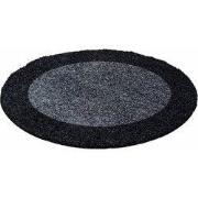 Candy Shaggy Lijstmotief Rond vloerkleed - antraciet - 200 X 200 ROND ...