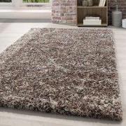 Hoogpolig vloerkleed - Lorium gemeleerd beige/mocca/crème - 80 X 150 C...