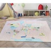Kids Speelkleed Kinderkamer Roze vloerkleed - Wereldkaart - 160 X 230 ...