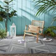 Algarve Indoor & Outdoor Grijs vloerkleed - Driehoek Design - 200 X 29...