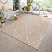 Tenedo Indoor & Outdoor Beige vloerkleed - Geruit - 80 X 250 CM