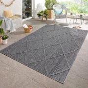 Tenedo Indoor & Outdoor Grijs vloerkleed - Geruit - 140 X 200 CM