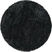 Luna Hoogpolig Effen Antraciet vloerkleed - Rond - 120 X 120 CM