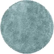 Luna Hoogpolig Effen Blauw vloerkleed - Rond - 160 X 160 CM
