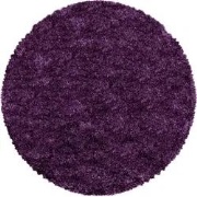 Luna Hoogpolig Effen Paars vloerkleed - Rond - 160 X 160 CM