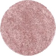 Azure Hoogpolig Effen Roze vloerkleed - Rond - 160 X 160 CM