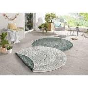 Rond Binnen & Buitenkleed Omkeerbaar - Porto Groen/Crème - Ø 100 CM