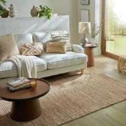 Laagpolig vloerkleed Drew Braid Kader - Handgeweven - Naturel - 120 x ...